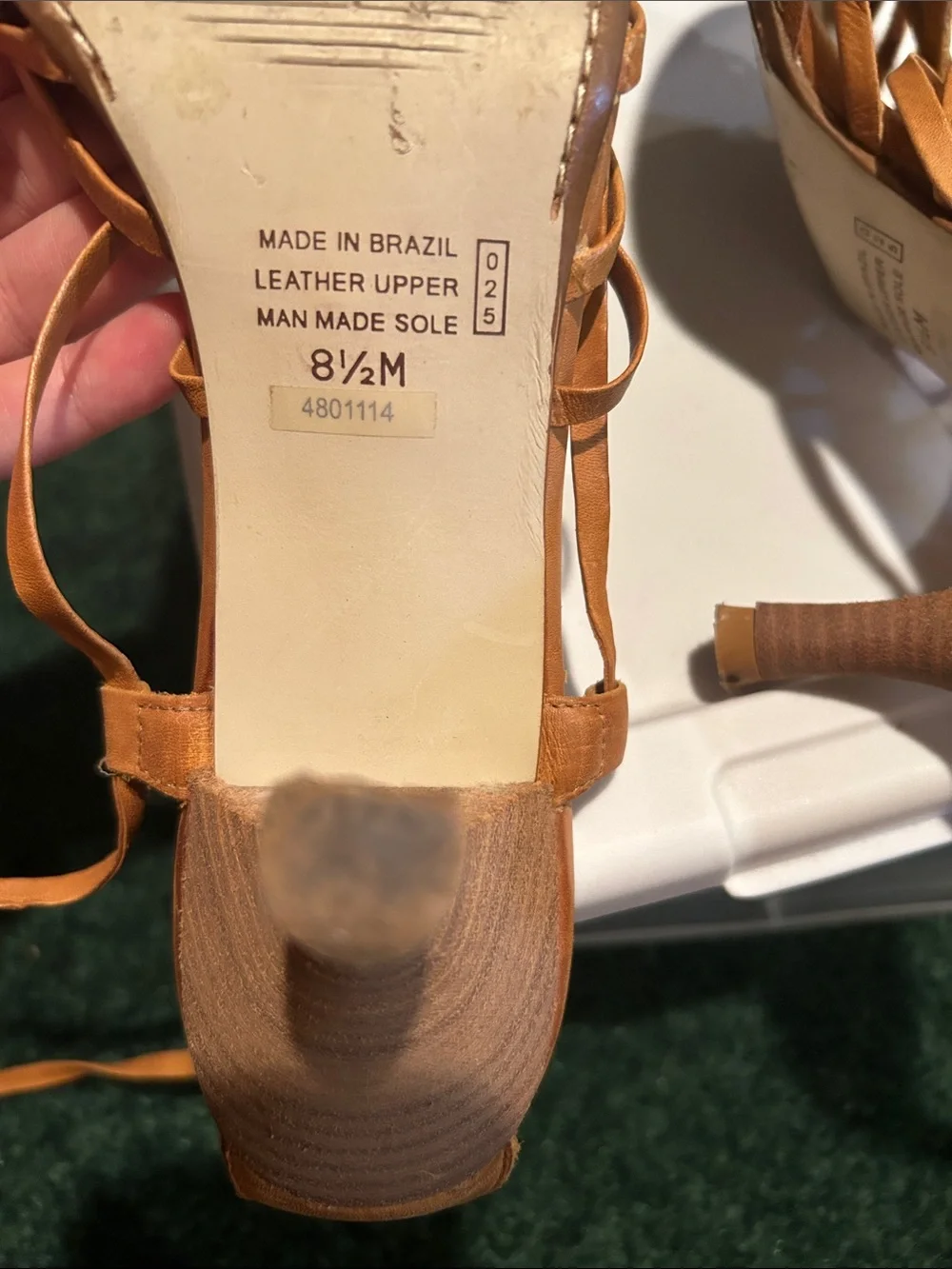 Diba Leather Woven Lace-Up Espadrille Heels in Tan